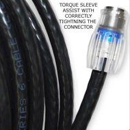 PCT International Jumper, RG-6 Tri-Shield Coax TRS-6L Cnnection with Torque Sleeve Domestic, Black