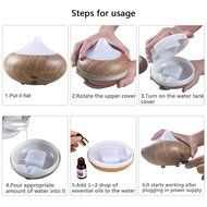 Essential Oil Diffuser Humidifier,7 Color LED Lights Changing , Wood Grain 140ml Ultrasonic Diffuser Cool Mist... N2