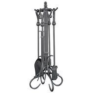 Uniflame, F-1174, 5pc Olde World Iron Fireset with Heavy Crook Handles