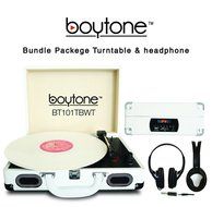Boytone Bundle Package BT-101TBWT Turntable, AC-DC Built in Rechargeable Battery, 2 Speakers, 3 Speed, LCD Display... N2