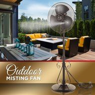 Outdoor Misting Fan (Basic) - 3 Speed - Variable Mist - All Weather Pedestal Fan N2