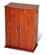 Cherry &amp; Black Locking Media Storage Cabinet N2