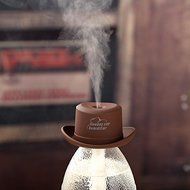 Cowboy cap USB Mini Portable Humidifier Water Bottle Cap Air Diffuser Mist Maker(Coffee)