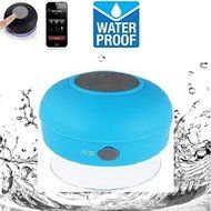 Water Resistant Wireless Bluetooth 3.0 Blue Speaker with Built-In Mic, Volume Control, Handsfree Suction Cup,...