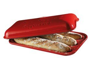Emile Henry Made In France Flame Baguette Baker, 15.4 x 9.4", Burgundy N7