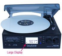 Boytone BT-19DJB-C 3-speed Turntable, 2 Built in Speakers Large Digital Display AM/FM, Cassette, USB/SD/AUX/MP3... N3