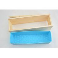 Peicees 1pcs Silicone Loaf Soap Making Molds with Rose Pattern + Wood Box with Double Cover for Homemade Soap... N4