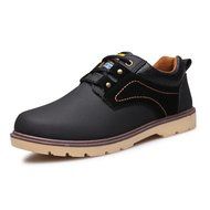 Spritech(TM) Men's Fashion British Comfort Non-slip Round Toe Work Shoe Flat Martin Boots Black N2