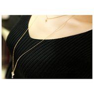 Spritech(TM) Fashion Sex Women Slim V Neck Backless Knit Long Sleeve Pullover Base Sweater Green N2