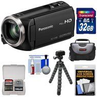 Panasonic HC-V180 HD Video Camera Camcorder with 32GB Card + Case + Flex Tripod + Kit N3