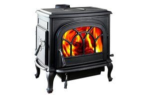 HorseFlame Extra Large Cast Iron Freestanding Wood Burning Stove HF737U Paint Black N3