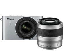 Nikon 1 J3 Mirrorless Digital Camera w/ 10-30mm and 30-110mm Lenses (Silver)