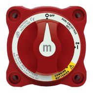 BLUE SEA SYSTEMS Mini Battery Switch, MFG# 6011, Red, 300A cont., 500A int., 32VDC. Positions...