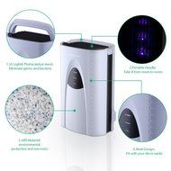 Homasy Portable Mini Thermo-Electric Peltier Compact Dehumidifier, UV Light, 2L Water Tank for Bathroom, Small...