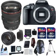 Canon EOS T5i + Canon EF 24-105mm f/4L IS USM Lens + Canon 50mm STM 32GB Transcend SD Memory Cards + LED Video...
