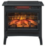 : Duraflame DFI-5010-01 Black Infrared Quartz Electric Fireplace Stove with 3D Flame Effect