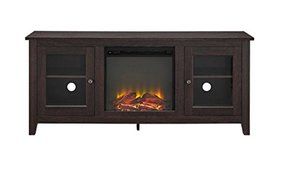Tv Stand With Fireplace,For 60 Inch TV, With Doors,Enclosed Storage, Adjustable Shelves, Color Espresso