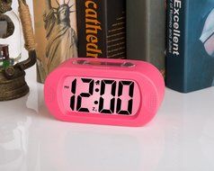 Plumeet Easy Setting Silicone Protective Cover Digital Silent LCD Large Screen Desk Bedside Alarm Clock With Snooze... N2