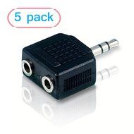 JINHEZO 3.5mm Stereo Plug To 2 x 3.5mm Stereo Jack Splitter Adapter