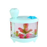 ECSEM Fish Tank Mist Humidifier Whisper-quiet Operation LED Lamps USB Powered For Home Office - blue