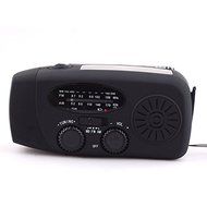 Emergency Solar Hand Crank Self Powered AM/FM/WB Weather Radio, LED Flashlight, Smart Phone Charging USB Cables N2
