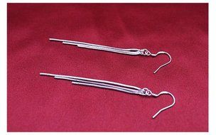 Womens 925 Sterling Silver Tassel long Ear Chain/Link Drop/Dangle Hook Earrings N2