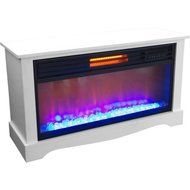 Lifesource 20" Tall Heater Fireplace with Color Change LED Affect, White Cabinet