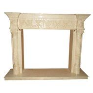 Cream Polished Marble Fireplace Surround FPS-16