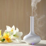 HICBOX Creative wood grain aroma humidifier essential oil diffuser home office decorations 160ML (Light blue)