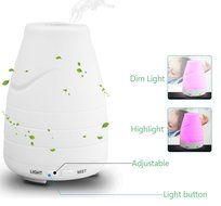Global-store Essential Oil Diffuser Humidifier 100ml Aroma Ultrasonic Diffuser Cool Mist Humidifier for Home,...