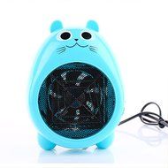 Energy-saving Portable 2-Speed Electric Fan Heater Cute Animal Household Warmer (Blue)