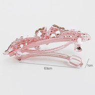 KAKA(TM) Women Girl Korean Stylish Rhinestone Four Petals Flower Pattern Rhinestone Hair Spring Clip Hairpin Sweet... N2