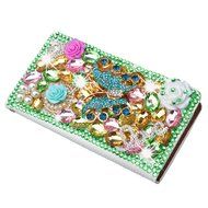 Spritech(TM) Bling Cellphone Case For LG G5,PU Leather Wallet Slim Fold Cover 3D Handmade Shining Rhinestone Blue... N3
