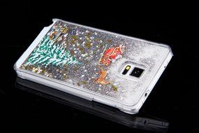 Galaxy S5 Case,Galaxy S5 Liquid Cover,PHEZEN Christmas Tree Santa Claus Design Cool Quicksand Moving Stars Bling... N5
