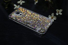 Galaxy S5 Case,Galaxy S5 Liquid Cover,PHEZEN Christmas Tree Santa Claus Design Cool Quicksand Moving Stars Bling... N8