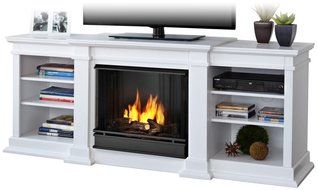 Real Flame Fresno Ventless Gel Fireplace - White N2