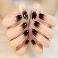 EVTECH(TM) 24 Pcs Nail Decals French Artificial Full Cover False Nails Round Head Nail Art Tips Fashion Style... N3