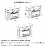 Goplus&reg; 28.5" Fireplace Electric Embedded Insert Heater Glass View Log Flame Remote Home N4