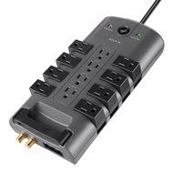 Belkin 12-Outlet Pivot-Plug Power Strip Surge Protector with 8-Foot Power Cord, 4320 Joules (BP112230-08) N6