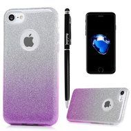 iPhone 7 Case (4.7 inch) - 3 in 1 High Protection Shockproof Soft TPU Rubber Outer Case + Shiny Sparkling PVC... N72