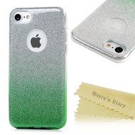 iPhone 7 Case (4.7 inch) - 3 in 1 High Protection Shockproof Soft TPU Rubber Outer Case + Shiny Sparkling PVC... N73