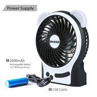 Portable USB Mini Fan, OXOQO Desk Desktop Table Electric Quiet Fan with LED Light, Built-in 2500mah Rechargeable...