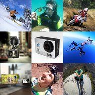 Homkm Q3H+ Basic 4K Full HD 1080p Action Camera MAX 30M Waterproof Camera 6 Glass + LED Lens 170&deg; Wide Angle (... N18