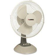 Lorell Quiet, Oscillating, Durable Desk Fan, Light Grey