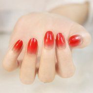 EVTECH(TM) 24 Pcs Nail Decals French Artificial Full Cover False Nails Round Head Nail Art Tips Fashion Style... N7