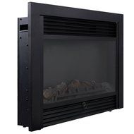 Goplus&reg; 28.5" Fireplace Electric Embedded Insert Heater Glass View Log Flame Remote Home N6