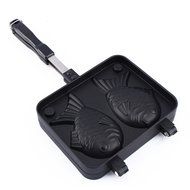 1Pcs Aluminum Taiyaki Fish Shaped Cake Maker Waffle Pan Mold 2 Cast for Gas Stove New N5