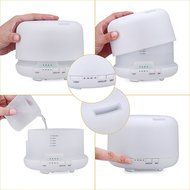 Wisdomcreate Cool Mist Humidifier 500ML Ultrasonic Aroma Essential Oil Diffuser with 3 Mist Mode, 7 Colors LED...