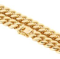 Mens 10mm 14k Gold Plated Heavy Thick Cut Hip Hop Bracelet Cuban