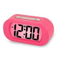 Plumeet Easy Setting Silicone Protective Cover Digital Silent LCD Large Screen Desk Bedside Alarm Clock With Snooze... N7
